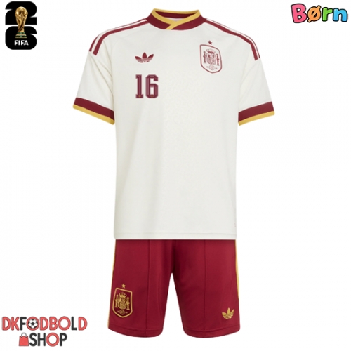 Spanien Rodri Hernandez #16 Udebanesæt Børn VM 2026 Kort ærmer (+ korte bukser)